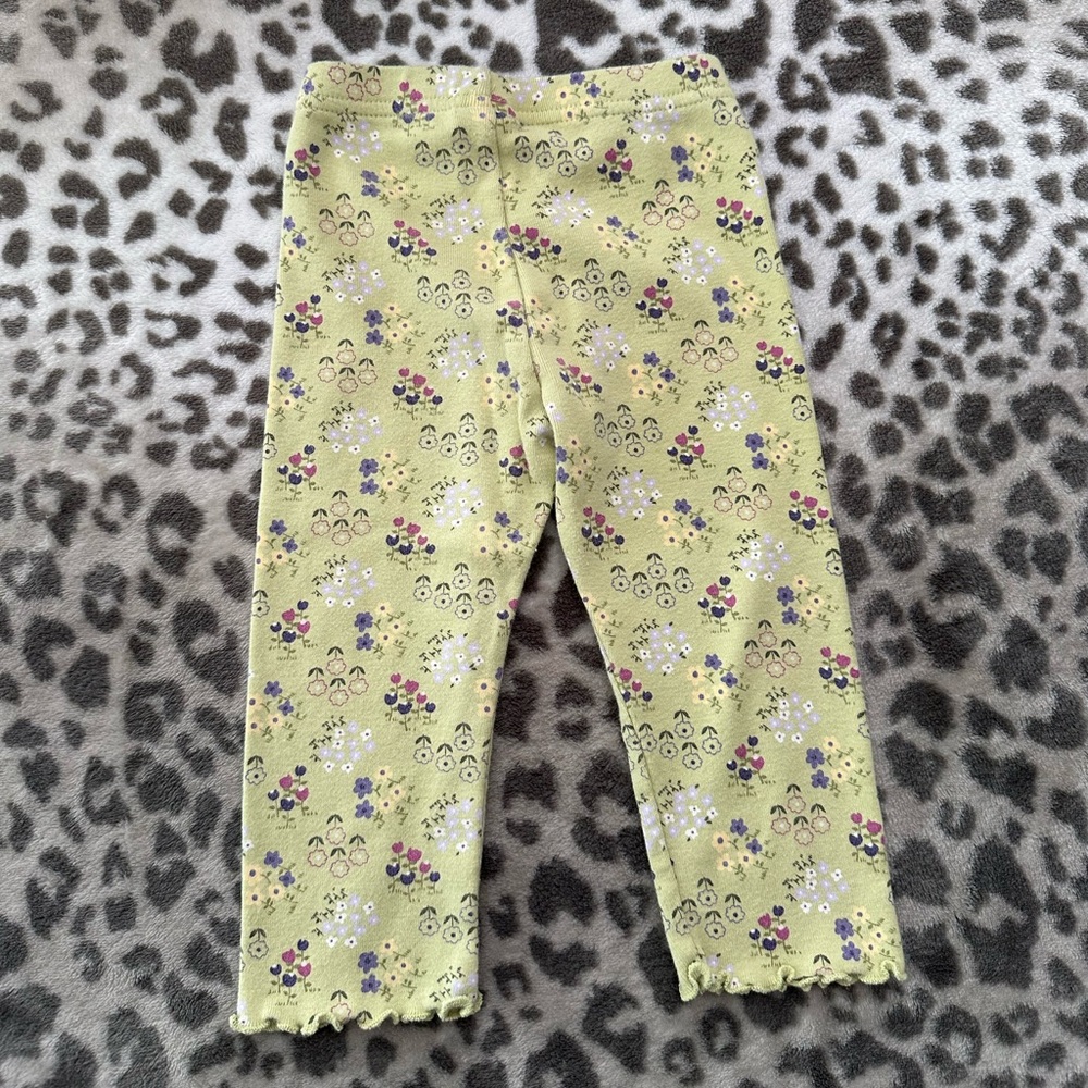 Gymboree Floral Print Leggings in Green Size 12-18 months - Picture 8 of 12